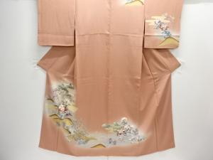 雉に草花模様訪問着